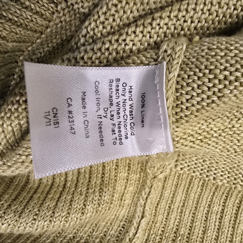 Talbots Light Green Linen Cardigan - Picture 4 of 5